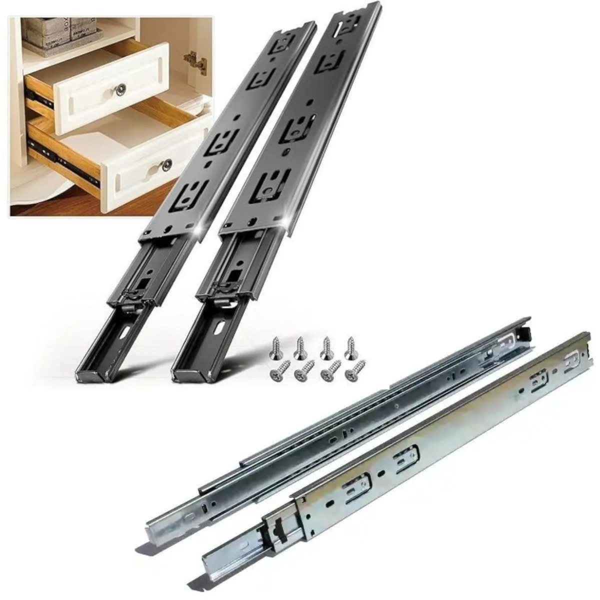 12 Inch Full Extension Soft Close Drawer Slides | Ball Bearing Drawer Slides Soft Close | Soft Close Ball Bearing Drawer Slide | 4903-12-ZP