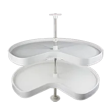 28 Inch Kidney Shaped Lazy Susan | Kidney Shaped Polymer Lazy Susan | White Kidney Lazy Susan | LS28KD.WT