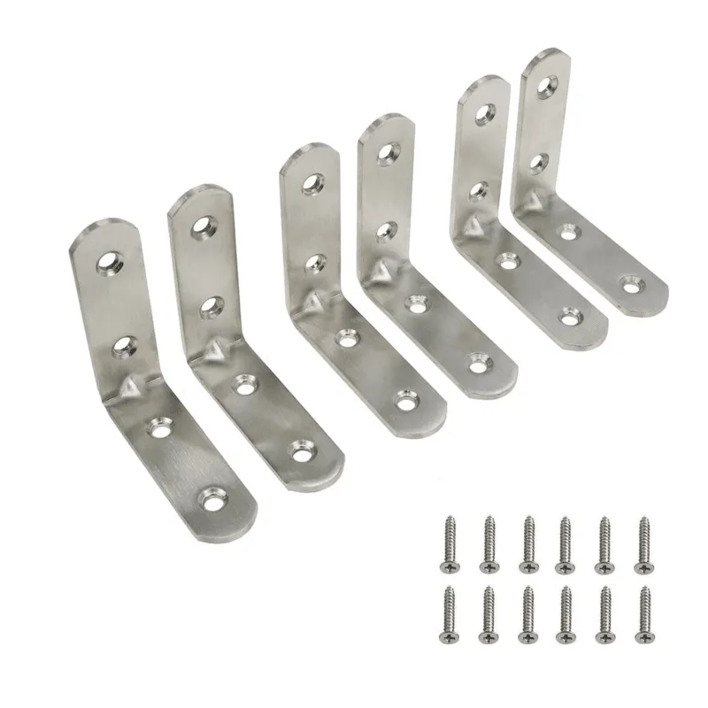 1.5 X 1.5 Inch L Brackets | Zinc Plated Corner Brackets | 90 Degree Metal Brackets For Wood | L Brackets With Screws | Heavy Duty L Brackets For Shelves | LB-1.5.ZP