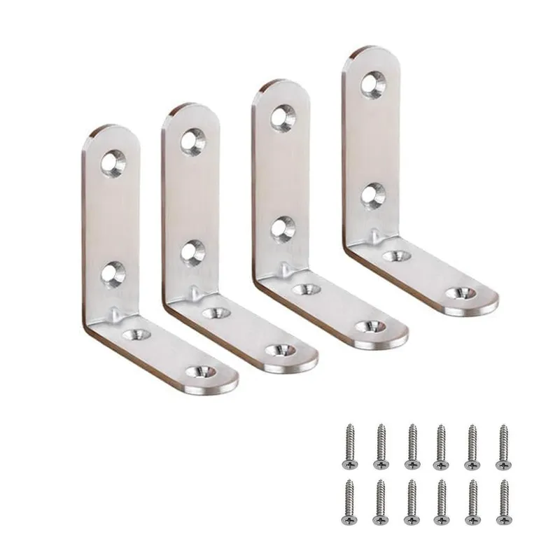 2.5 X 2.5 Inch L Brackets | Zinc Plated Corner Brackets | 90 Degree Metal Brackets For Wood | L Brackets With Screws | Heavy Duty L Brackets For Shelves | LB-2.5.ZP