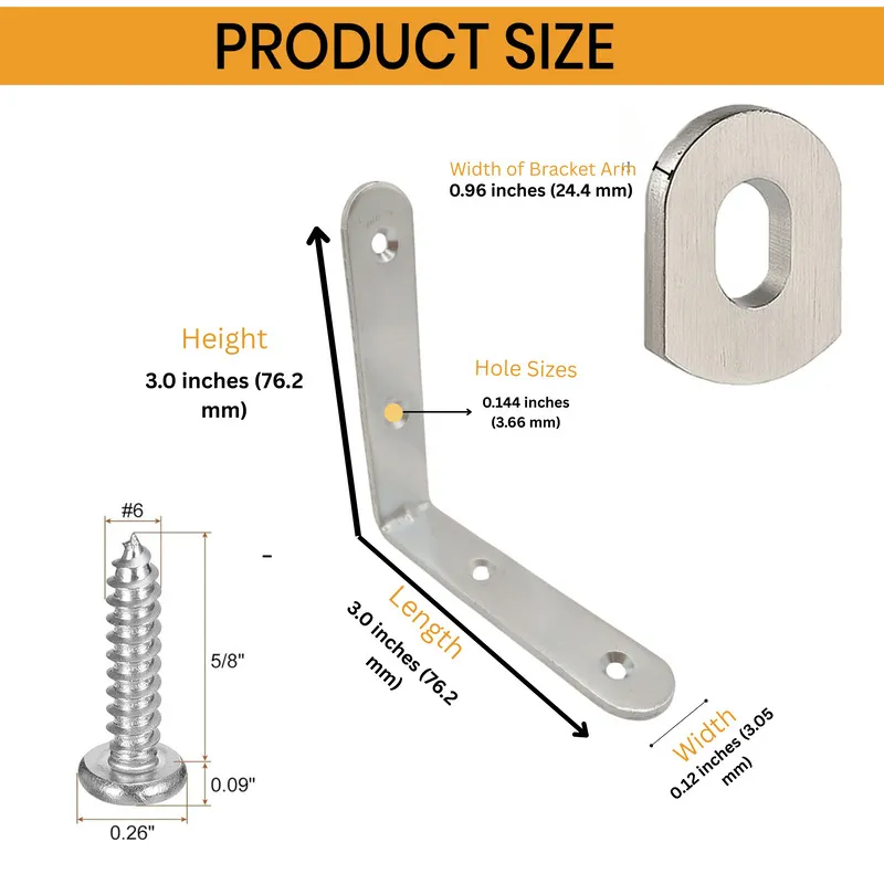 3 X 3 Inch L Brackets | Zinc Plated Corner Brackets | 90 Degree Metal Brackets For Wood | L Brackets With Screws | Heavy Duty L Brackets For Shelves | LB-3.ZP