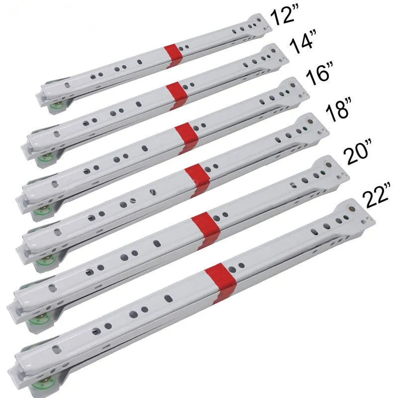 White Heavy Duty Epoxy Drawer Slides | Euro Style Drawer Slides | Epoxy Slides With Screws | 4000-1WT Series Slides