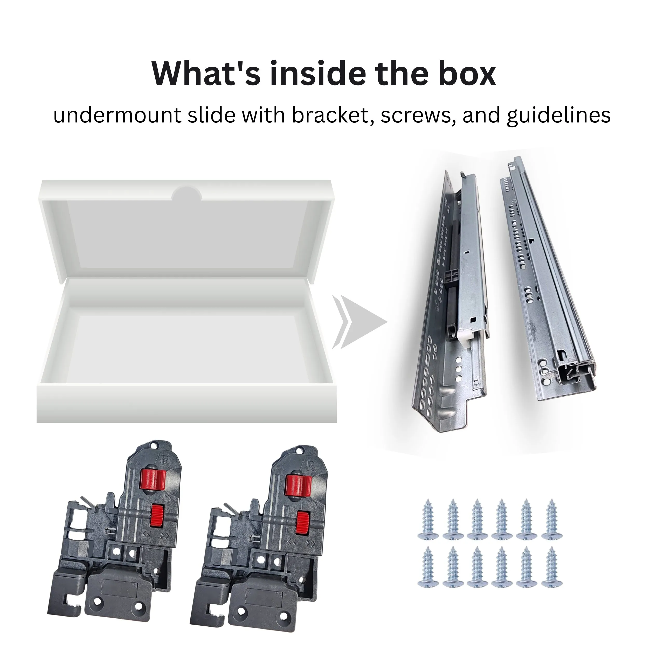 12 Inch Full Extension Soft Close Slide | Soft Close Drawer Slide with Screws | Ball Bearing Drawer Slides | Heavy Duty Full Extension Soft Close Slide