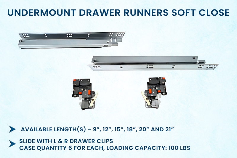 undermount 3D locking drawer runners