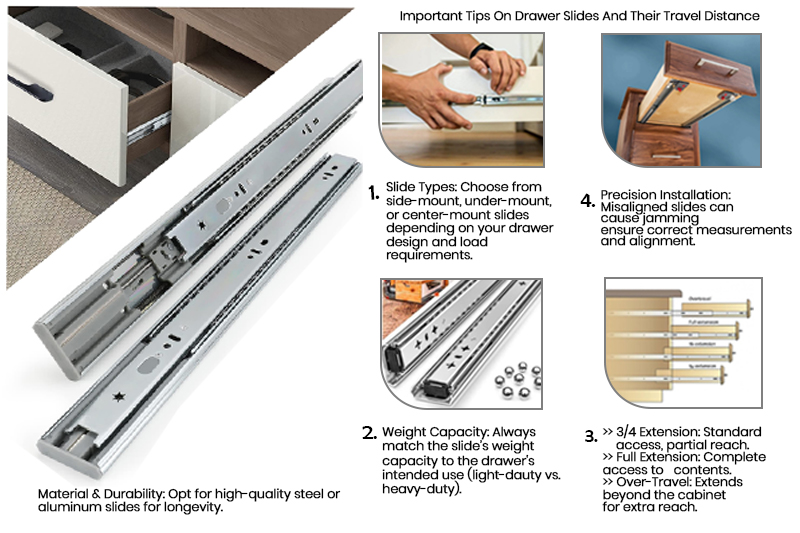 zinc plated steel drawer slide